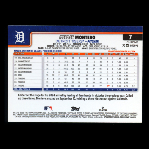 Keider Montero RC 2025 Topps Chrome Rookie Tigers