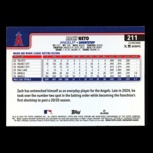 Zach Neto 2025 Topps Chrome Angels