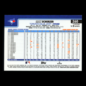 Max Scherzer 2025 Topps Chrome Blue Jays