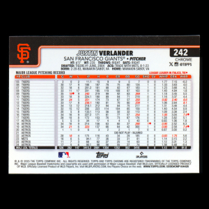 Justin Verlander 2025 Topps Chrome Giants