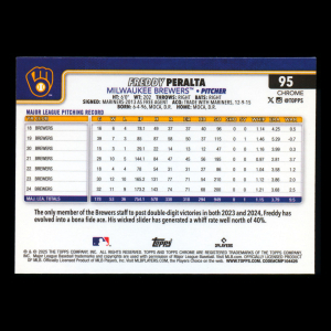 Freddy Peralta 2025 Topps Chrome Brewers