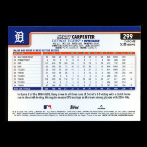 Kerry Carpenter 2025 Topps Chrome Tigers