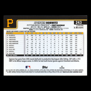 Spencer Horwitz 2025 Topps Chrome Pirates