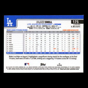 Blake Snell 2025 Topps Chrome Dodgers