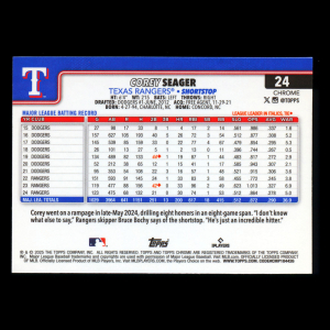 Corey Seager 2025 Topps Chrome Rangers