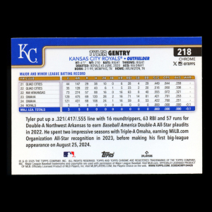 Tyler Gentry RC 2025 Topps Chrome Logofractor Rookie Rangers