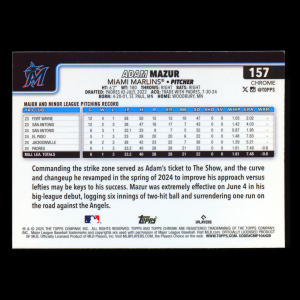 Adam Mazur RC 2025 Topps Chrome Logofractor Rookie Marlins
