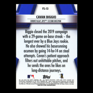 Cavan Biggio 2020 Topps Chrome Future Stars Blue Jay