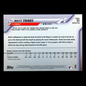Matt Thaiss RC 2020 Topps Chrome Sepia Refractors Rookie Angels