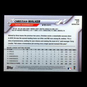 Christian Walker 2020 Topps Chrome Sepia Refractors Diamondbacks