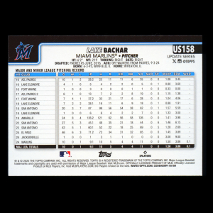 Lake Bachar RC 2025 Topps Update Rainbow Foil Rookie Marlins