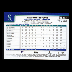 Miles Mastrobuoni 2025 Topps Update Green Rainbow Foil Mariners 87/99