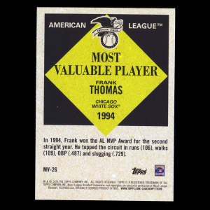 Frank Thomas 2025 Topps Update Most Valuable White Sox