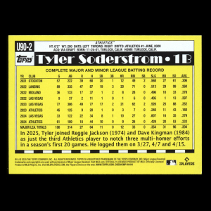 Tyler Soderstrom 2025 Topps Update '90 Topps Athletics