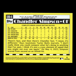 Chandler Simpson RC 2025 Topps Update '90 Topps Rookie Rays