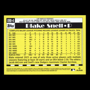 Blake Snell 2025 Topps Update '90 Topps Dodgers