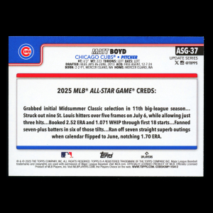 Matt Boyd 2025 Topps Update All-Star Game Cubs