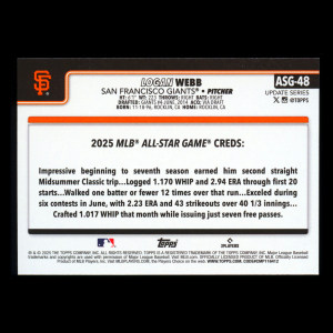 Logan Webb 2025 Topps Update All-Star Game Giants