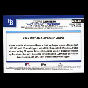 Junior Caminero 2025 Topps Update All-Star Game Rays