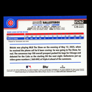 Moiss Ballesteros RC 2025 Topps Update Rookie Cubs