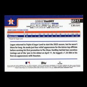 Logan VanWey RC 2025 Topps Update Rookie Astros