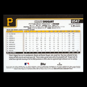 Chase Shugart RC 2025 Topps Update Rookie Pirates