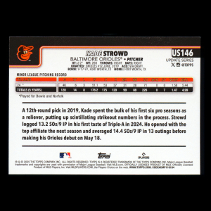 Kade Strowd RC 2025 Topps Update Rookie Orioles