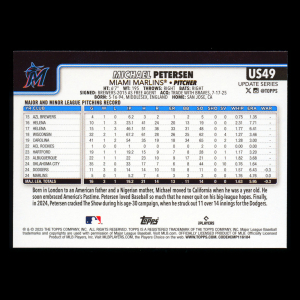 Michael Petersen RC 2025 Topps Update Rookie Marlins