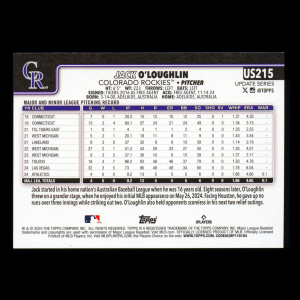 Jack OLoughlin RC 2025 Topps Update Rookie Rockies