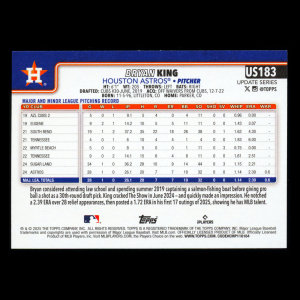 Bryan King RC 2025 Topps Update Rookie Astros