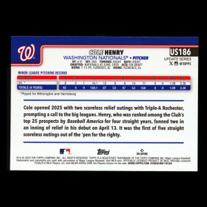 Cole Henry RC 2025 Topps Update Rookie Nationals
