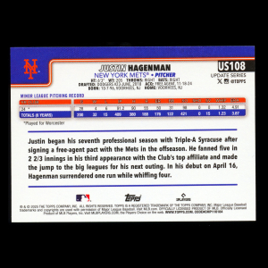 Justin Hagenman RC 2025 Topps Update Rookie Mets