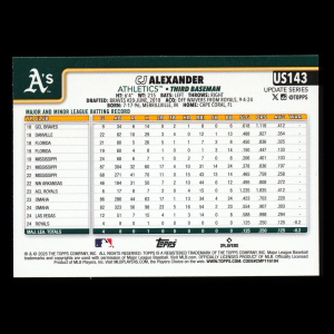 CJ Alexander RC 2025 Topps Update Rookie Athletics