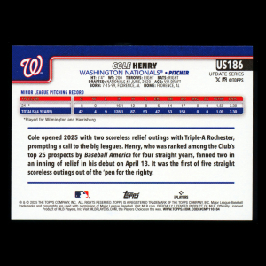 Cole Henry RC 2025 Topps Update Rookie Nationals