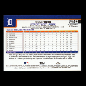 Bailey Horn RC 2025 Topps Update Rookie Tigers