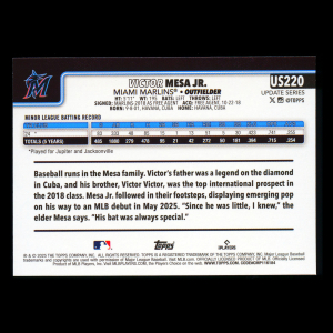 Victor MESA JR. RC 2025 Topps Update Rookie Marlins