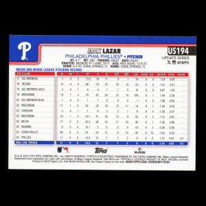 Max Lazar RC 2025 Topps Update Rookie Phillies