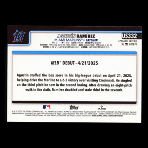 Agustn Ramrez 2025 Topps Update Rookie Debut Marlins