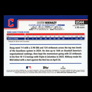 Doug Nikhazy RC 2025 Topps Update Rookie Guardians