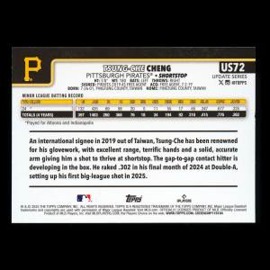 Tsung-Che Cheng RC 2025 Topps Update Rookie Pirates
