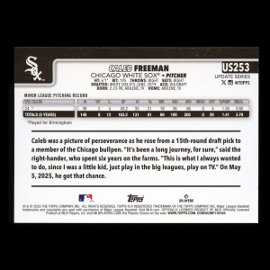 Caleb Freeman RC 2025 Topps Update Rookie White Sox