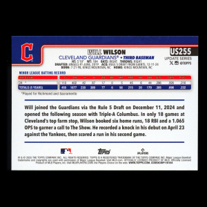 Will Wilson RC 2025 Topps Update Rookie Guardians