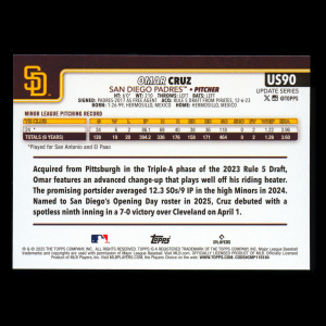 Omar Cruz RC 2025 Topps Update Rookie Padres
