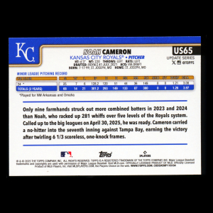 Noah Cameron RC 2025 Topps Update Rookie Royals
