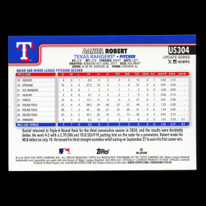 Daniel Robert RC 2025 Topps Update Rookie Rangers