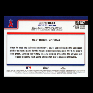Caden Dana 2025 Topps Update Rookie Debut Angels