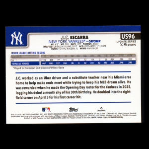 J.C. Escarra RC 2025 Topps Update Rookie Yankees