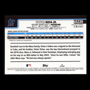 Victor MESA JR. RC 2025 Topps Update Rookie Marlins