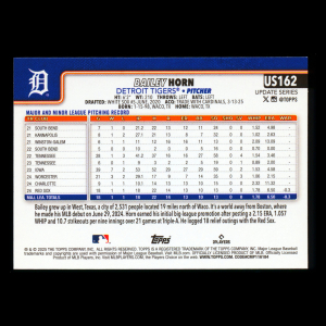 Bailey Horn RC 2025 Topps Update Rookie Tigers