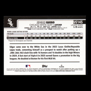 Edgar Quero RC 2025 Topps Update Rookie White Sox